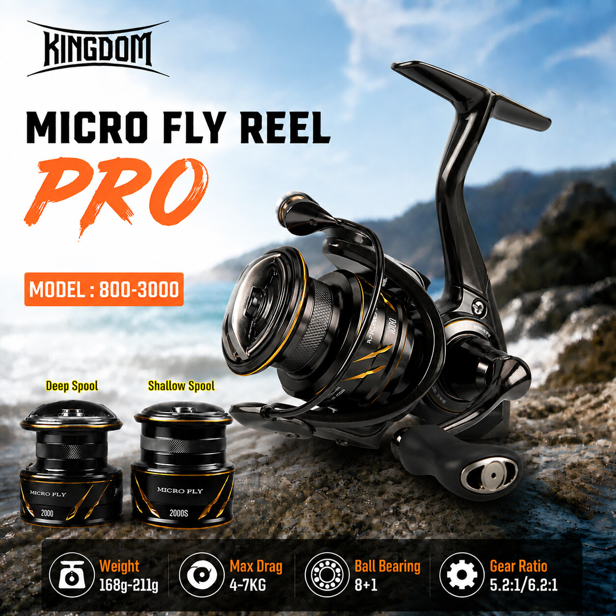 Kingdom Micro Fly Pro Fishing - Kastking Reel Zephyr review and price